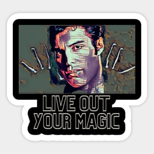 Live Out Your Magic (famous face with hands fingers) Sticker